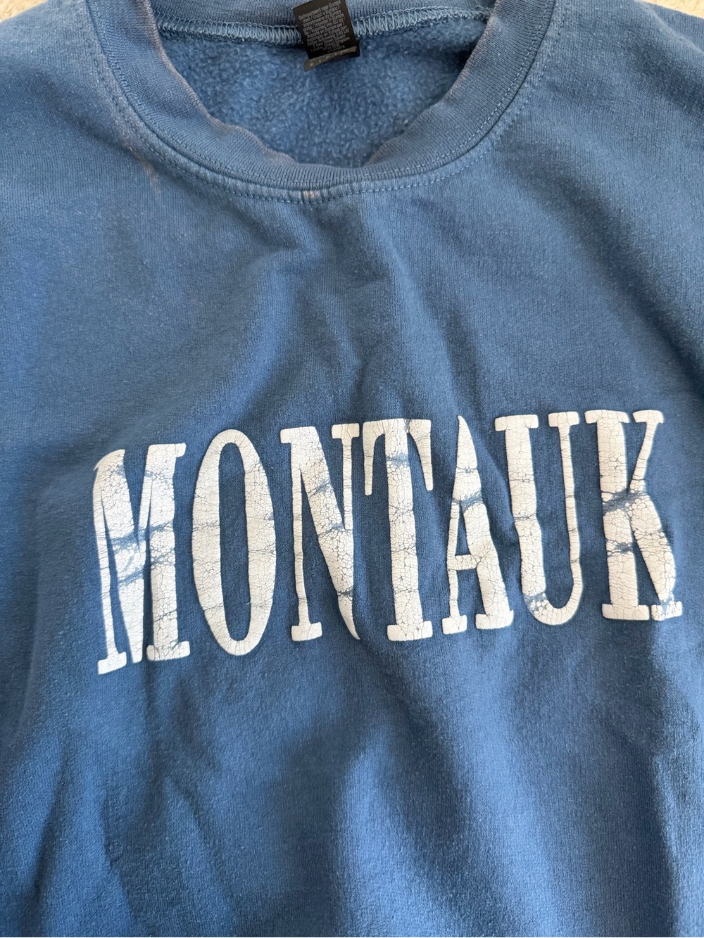 Gildan Blue Montauk Crewneck Sweatshirt - Picture 4 of 5